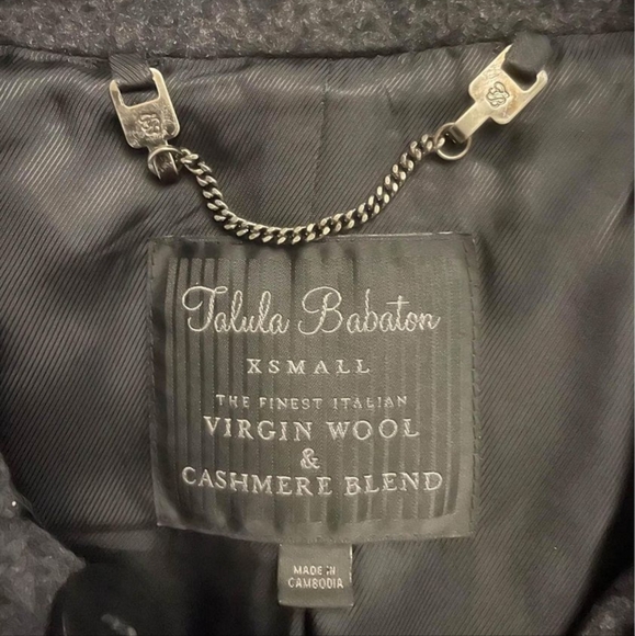 ARITZIA TALULA BABATON Howell Cashmere Virgin Wool Peacoat Charcoal Grey XS - Picture 6 of 8